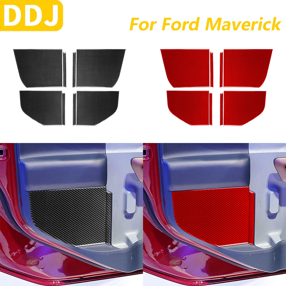 

Для Ford Maverick 2022 2023 2024 2025 внутренняя дверная панель из настоящего углеродного волокна, противоударная накладка, автомобильные аксессуары, декоративная наклейка
