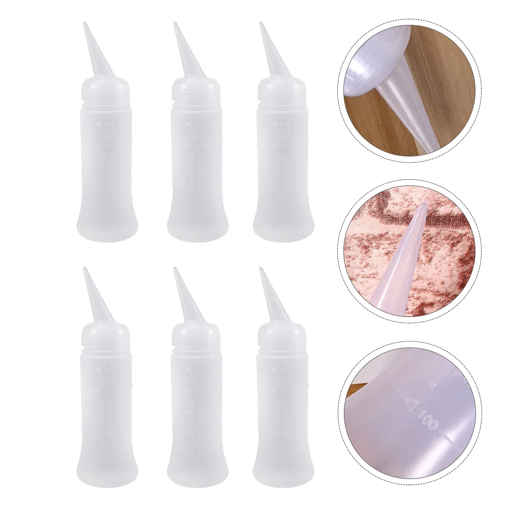 

6Pcs Refillable Hair Color Bottles 260ml Plastic Squeeze Bottles Transparent Scale Hairdressing Liquid Containers Salon Use