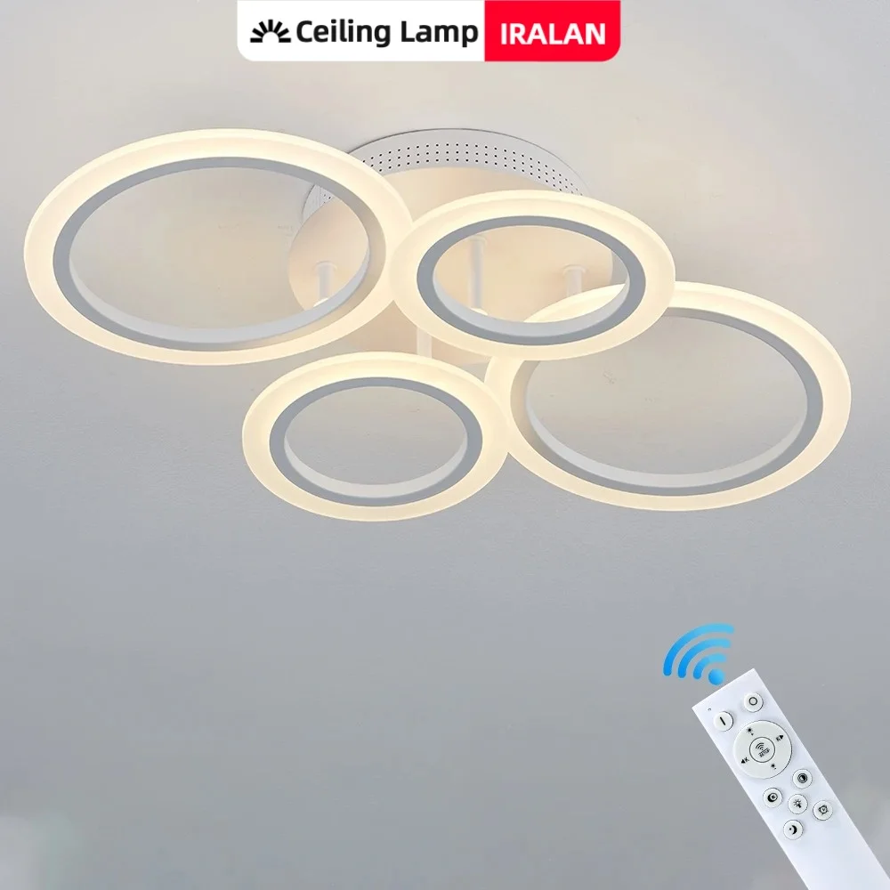 Plafonnier simple avec télécommande, intensité variable infinie, 43W, plafonnier pour chambre à coucher, économie d'énergie, salon