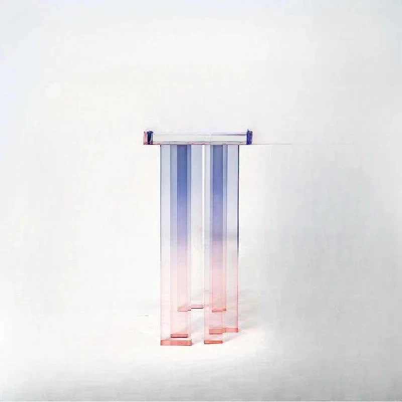 

Entrance table against the wall, light luxury color end view table