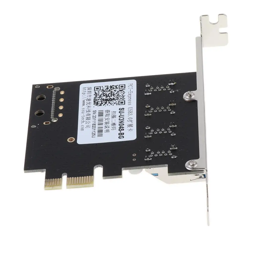 

Высокоскоростная карта расширения PCI-E USB 3.0 с 4 портами и адаптером питания на твердотельных конденсаторах для настольных ПК с большим корпусом