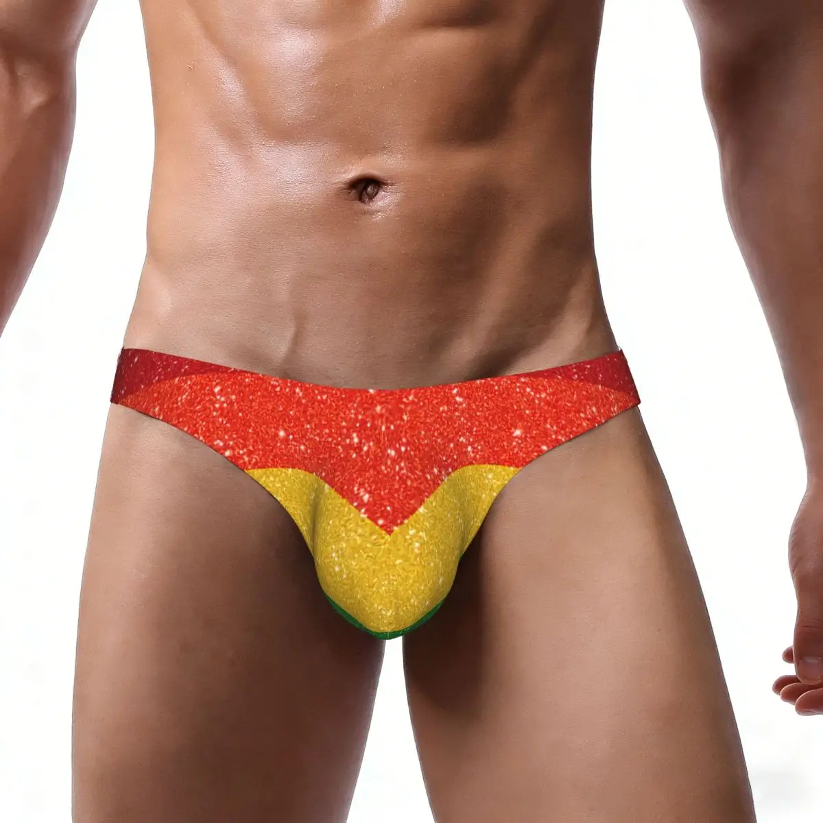 Men's Panties Man Briefs Glitter Rainbow Pride Flag Sexy Underwear Male Bikini Underpants