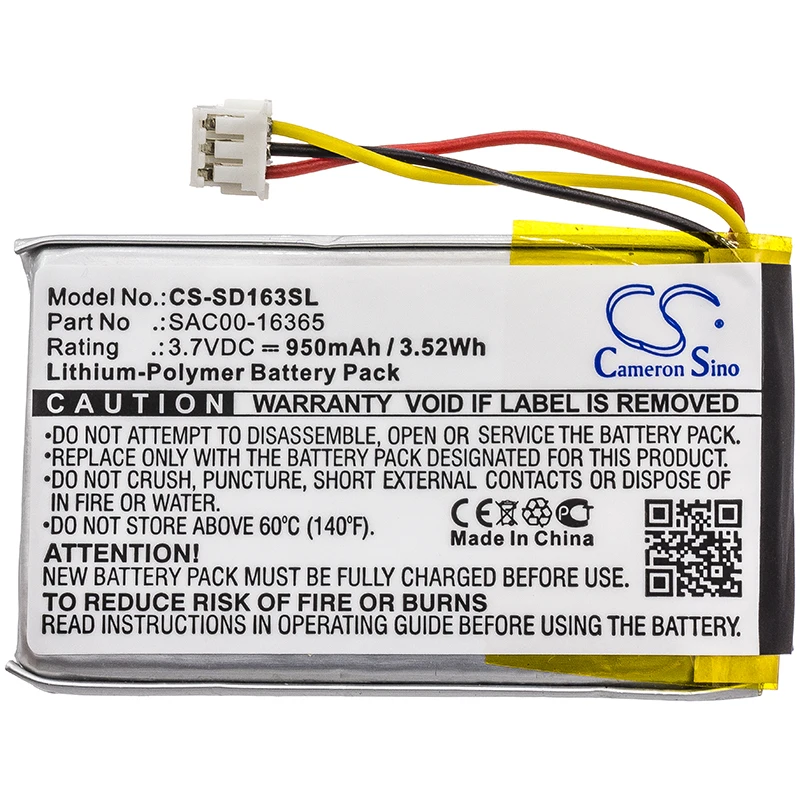 Li-Polymer Dog Collar Battery for SportDog, 3.7V, 950mAh, Compatible Models: Bird Launcher Receiver, Contain, DF-CT, DF-CTR,