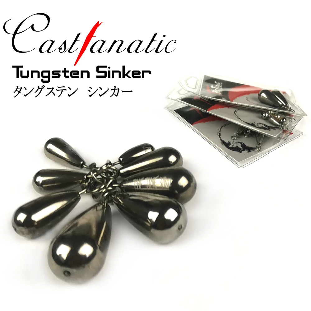 Castfanatic 1.8g-21g Tungsten Drop Shot Weights Sinkers Hook Connector Line Fishing Weight Sinker For Bass  Fishing Accessories