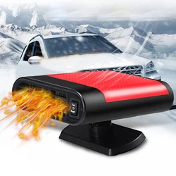 Portable 360 Rotating Car Heater Fan 12/24V Car Heater Electric Cooling Heating Fan Windshield Defogger Defroster Demister 