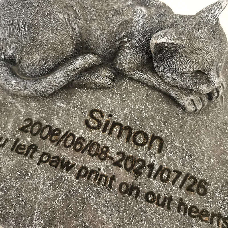 Personalised Pet Memorial Marker Grave Pet Gravestones Cat Dog Souvenirs Pet Loss Garden Sculpture Pet Gravestone Cat Grave Mark