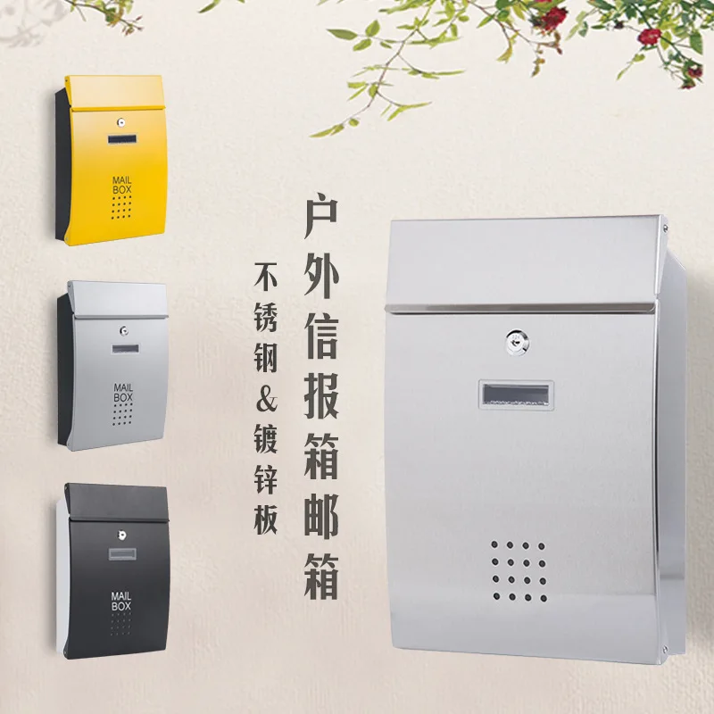 

Outdoor Wall Mounted Stainless Steel Mailbox Warehouse Apartment Home Garden Letterbox Vertical Locking Mail Post Box