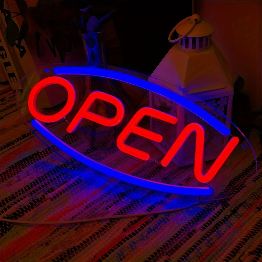 Open Neon Sign LED Neon Light for Commercial Wall Light USB Powered for Bars Shops Coffee Shops Hotels Outdoor Decoration