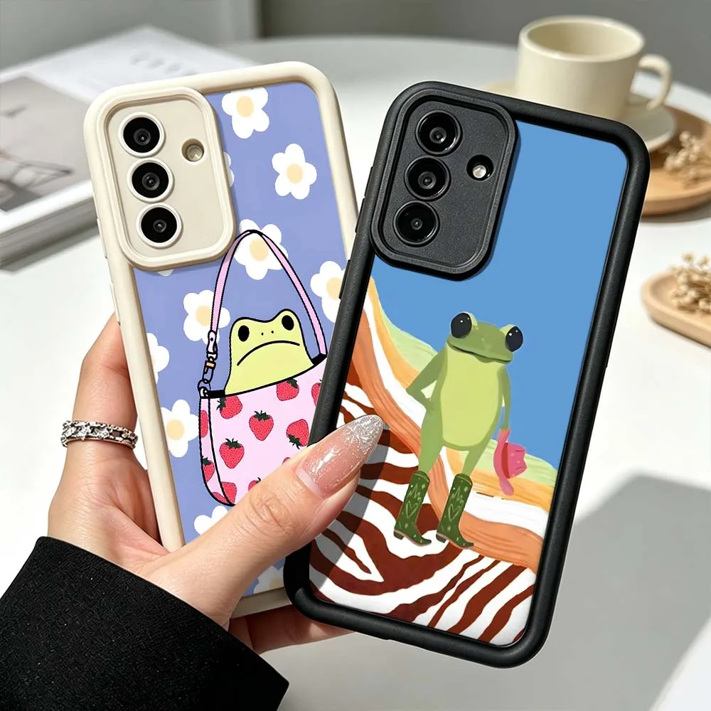Stylish Frog Pattern For Samsung Galaxy A73 A57 A56 A55 A54 A53 A52s A37 A36 A35 A33 A17 A16 A07 A06 A05 Phone Case