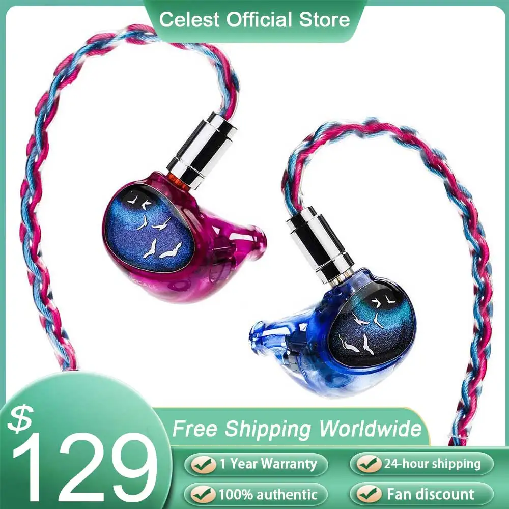 Celest Phoenixcall 1DD+2BA+2 PFD In Ear Monitors Earphones Wired Headphones With 0.78 2pin Plug Cable Earbud Gifts Hifi IEMs ﻿