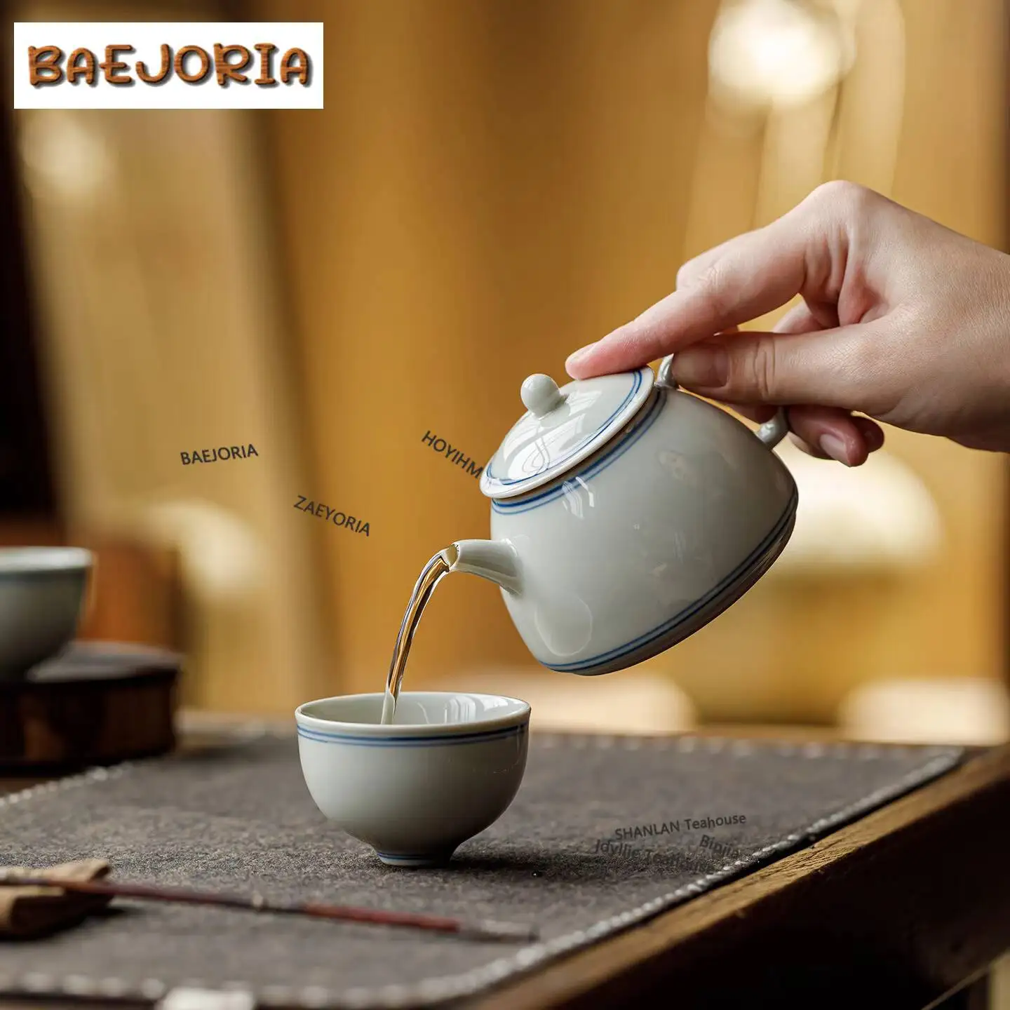 Ice Table Glaze Tea Set Complete Set Ancient Hand Grasp Pot Tea Ceremony Set Teapot And Tea Cup Set Cafes Accessories Ornaments