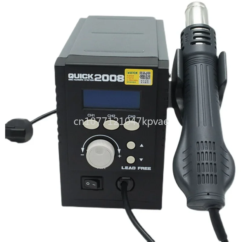 Quick 2008 cyclone hot air gun desoldering station lead-free adjustable temperature digital display mobile phone repair