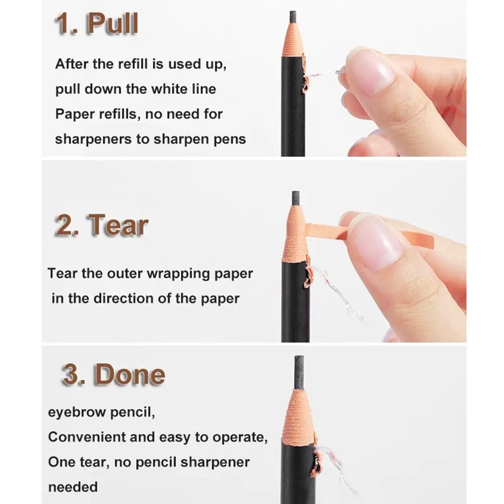 Penna per microblading a prova di sudore per salone Disegna linea Cosmetici Strumenti per il trucco Potenziatore per sopracciglia Strappo Matita per sopracciglia Penna per tatuaggio labbra