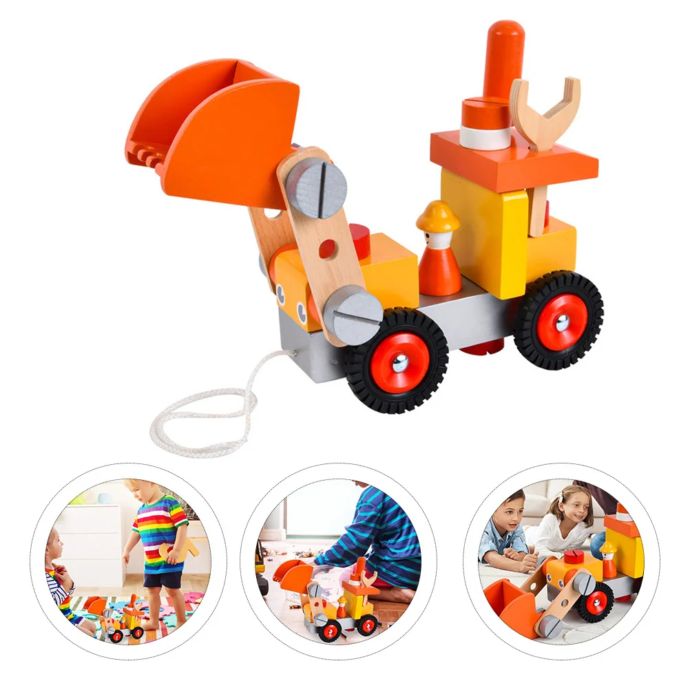 Kit escavatore in legno Costruzione educativa per bambini Pregevole fattura Coordinazione occhio-mano Apprendimento cognitivo assemblato
