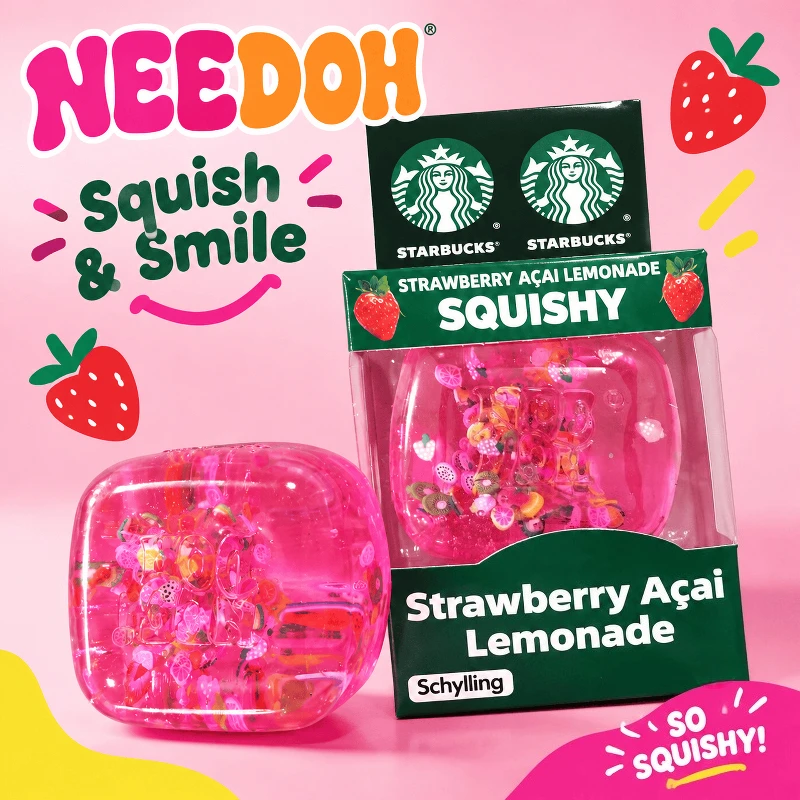 Schylling NeeDoh Square Squishy Fidget Toy Soft Squeeze Stretch Sensory Toy Stress Anxiety ADHD Relief Christmas Gift