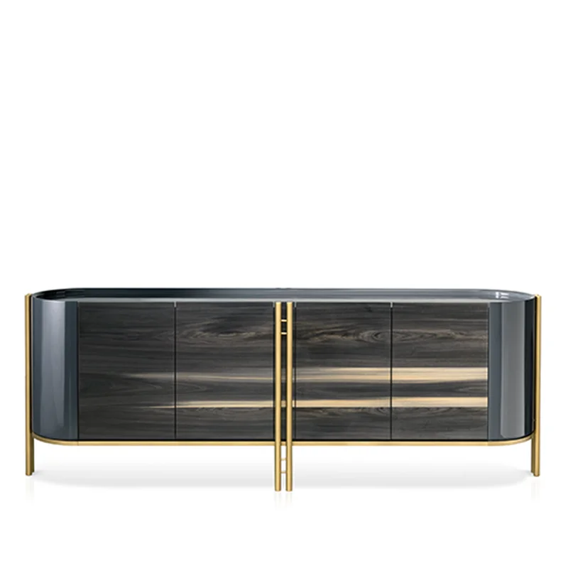 

American light luxury solid wood TV cabinet modern simple entrance cabinet living room storage Italian decorative cabinet villa
