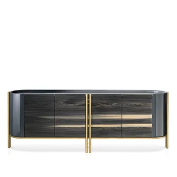 American light luxury solid wood TV cabinet modern simple entrance cabinet living room storage Italian decorative cabinet villa