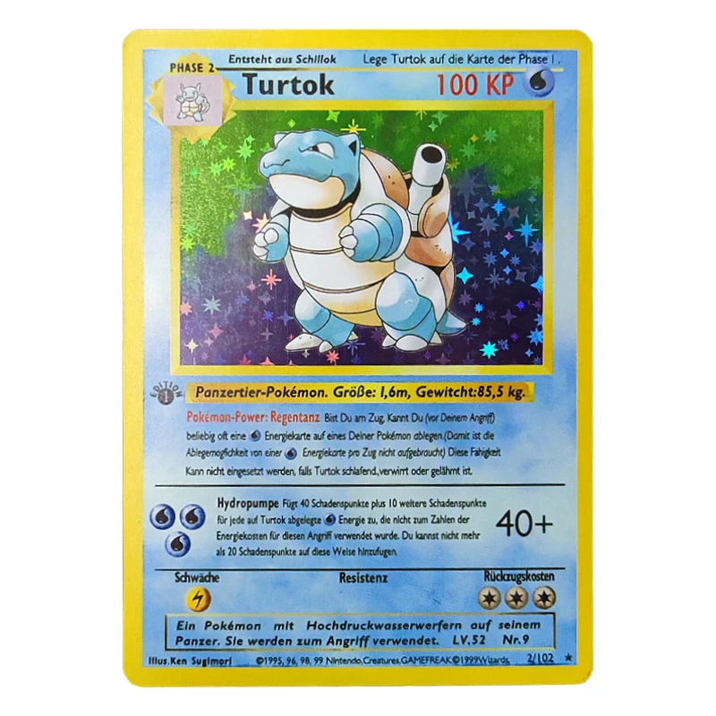 1996Years PTCG German Card Charizard Venusaur Blastoise Base Set Game Anime Collection Cards Children Gift Toys