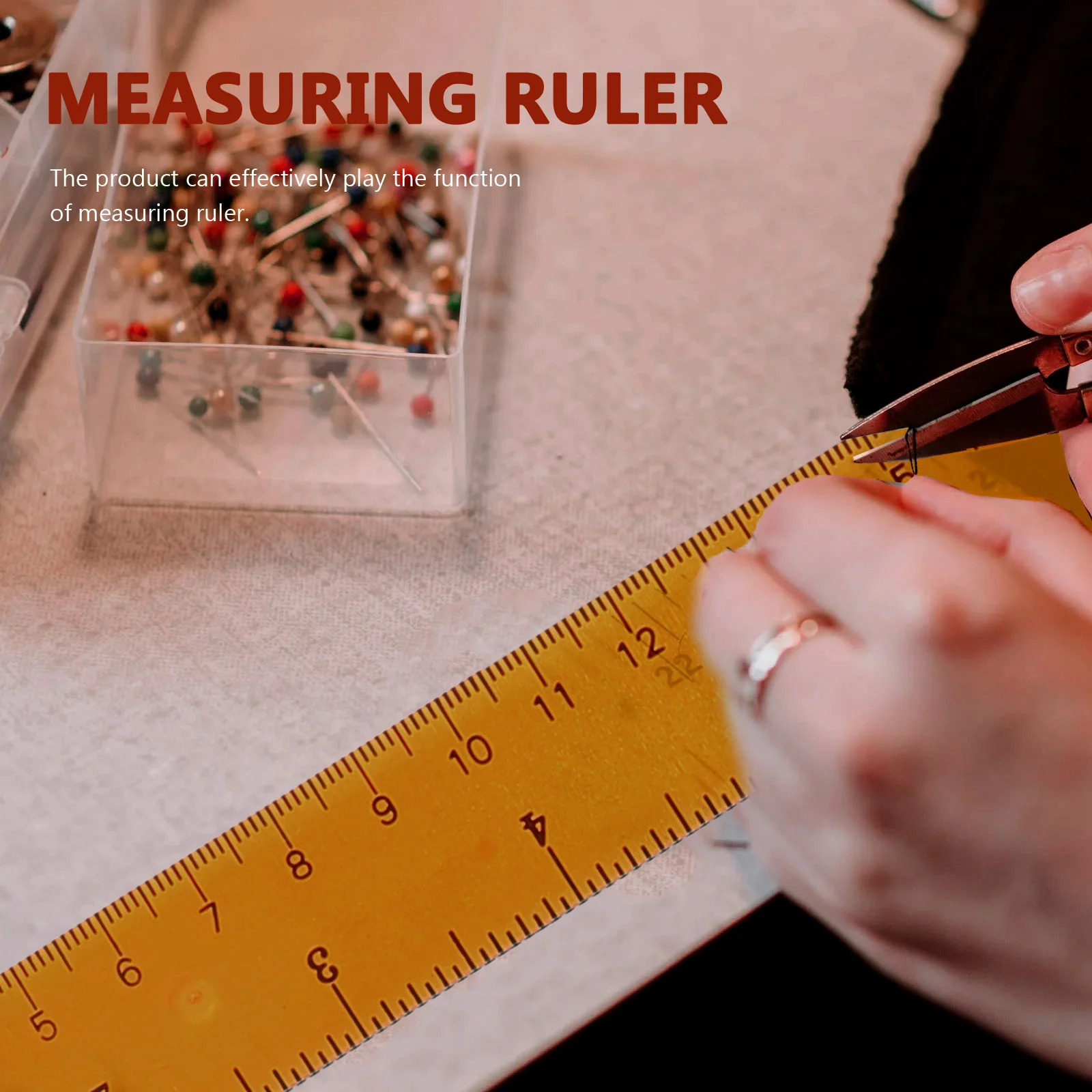 2Pcs Plastic T Shape Rulers Transparent Measuring Straight Ruler Double Scale for Student Drafting School Art Supplies