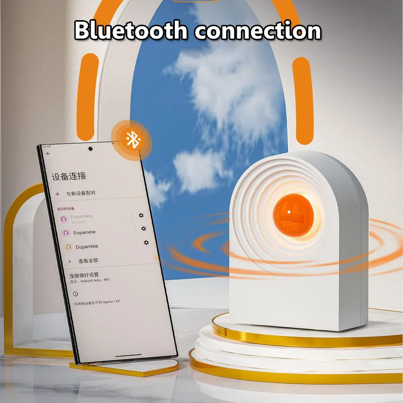 Mini Portable Bluetooth Speaker White Noise Sleep Aid Music Box TWS Stereo Sound MP3 Music Player with Atomosphere Night Light