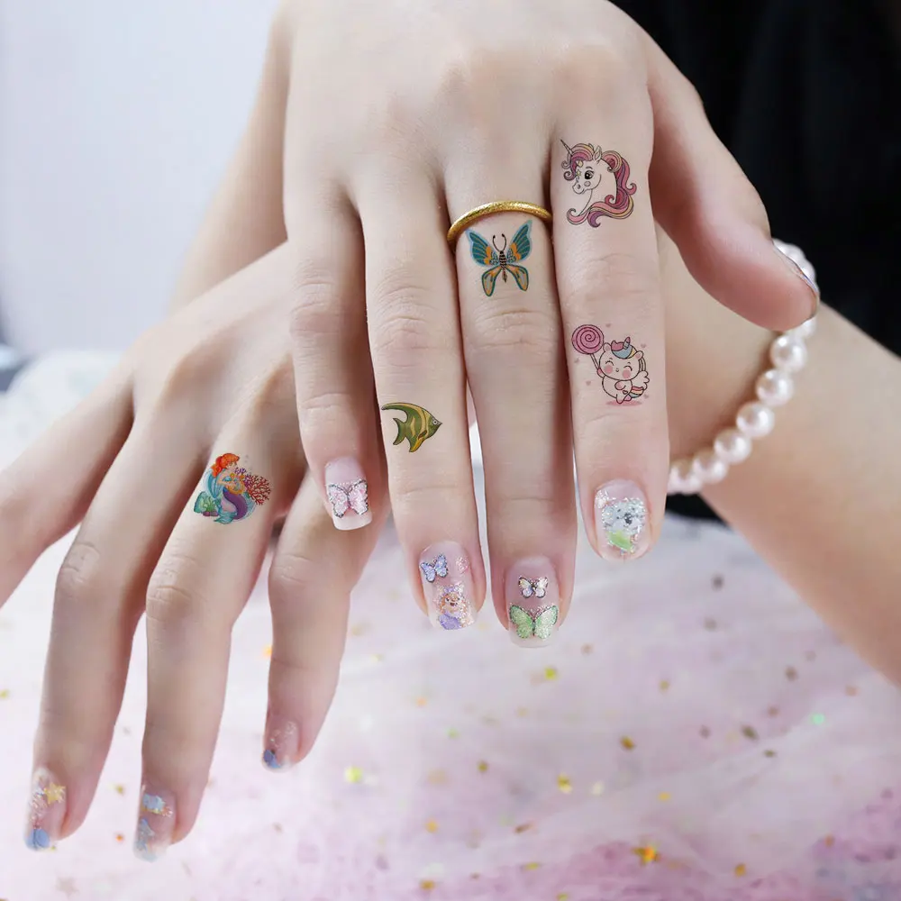 30pcs Tattoo Stickers for Waterproof Unicorn Mermaid Car Fruit Temporary  Tattoo Stickers Hand Body Fake Tattoo
