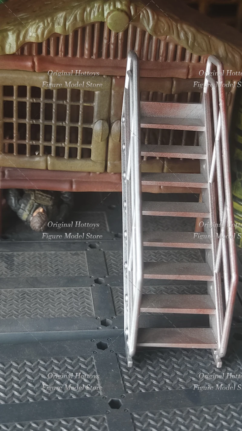 Miniaturowa plastikowa drabinka w skali 1/18, akcesorium do scenek wojskowych, około 14 cm, pasuje do figurek akcji o wysokości 3,75 cala, model lalki.