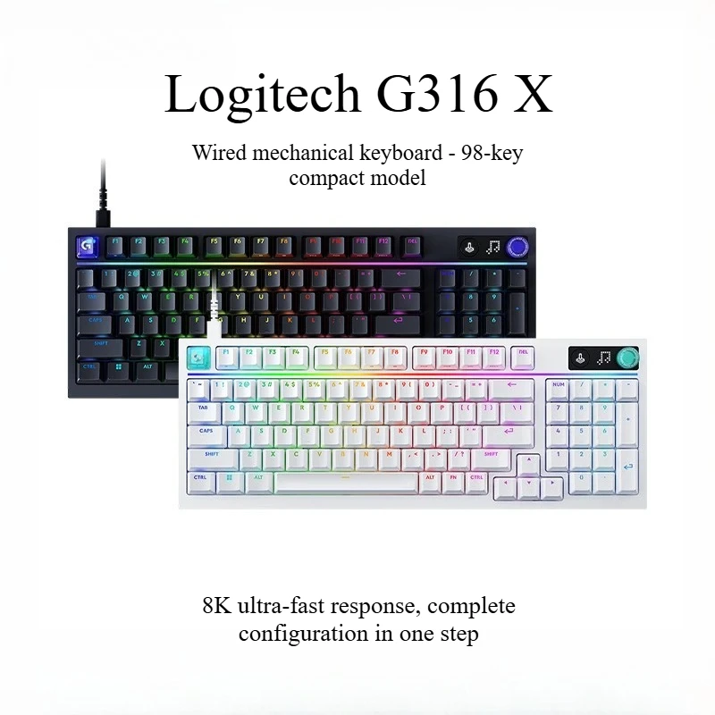 Logitech G316X 8K Gaming Keyboard | 0.125ms Low Latency, Gasket Structure, Full Key Hot-Swap