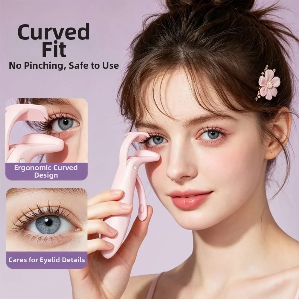 Fast Heating Electric Eyelash Curler Long Lasting Curl 3-Speed Temperature Settings Heated Eyelash Clip Quick Preheating