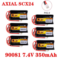 RC Car Battery HJ 2S 7.4V 350mAh 30C Lipo Battery For AXIAL SCX24 90081 C10 1/24 Rc Car Models Accessories 7.4V Battery