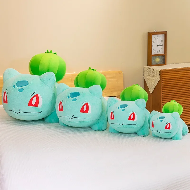 Peluches de Pokémon Bulbasaur de gran tamaño, muñecos de peluche suaves de dibujos animados, regalos de cumpleaños para niños y niñas, 45cm