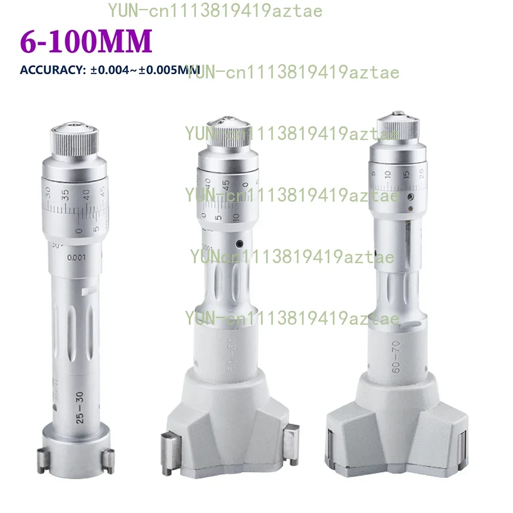 6-100mm Three-Jaw Inner Diameter Micrometer Internal Aperture Measurement 0.004mm High-precision Mechanical Micrometer