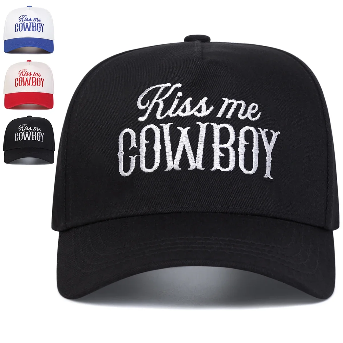 Unisex COWBOY Baseballkappen mit Buchstabenstickerei, Frühling, Herbst, Outdoor, verstellbare Freizeithüte, Sonnenschutzhut, Sportkappe