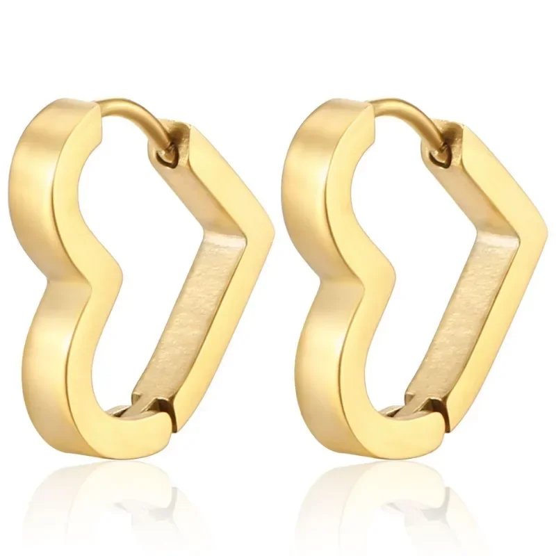 2PCS Square Geometric Earrings for Women Rectangular Gold Color Hoop Earrings Stainless Steel Earrings 2023 Trendy Jewelry Gifts