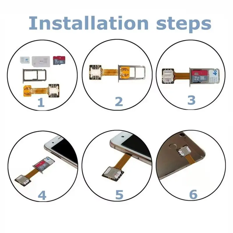 24-Hour Delivery Extension Adapter SIM Extender Card Reader Micro SD Hybrid Double Dual-SIM Card Nano Sim 2 In 1 For Cell Phone