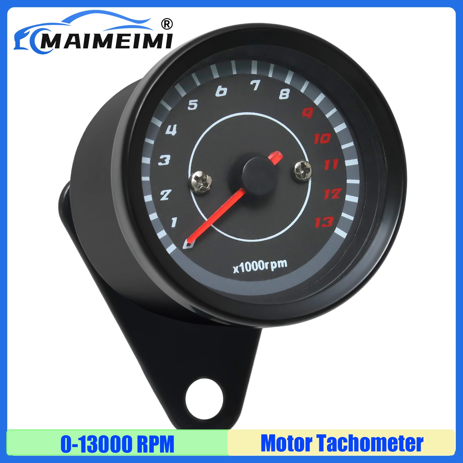 MAIMEIMI عداد سرعة الدراجة النارية محرك RPM تعديل عداد المسافات Motobike ملحقات الآلات مقياس سرعة الدوران مع مصباح ليد عالمي