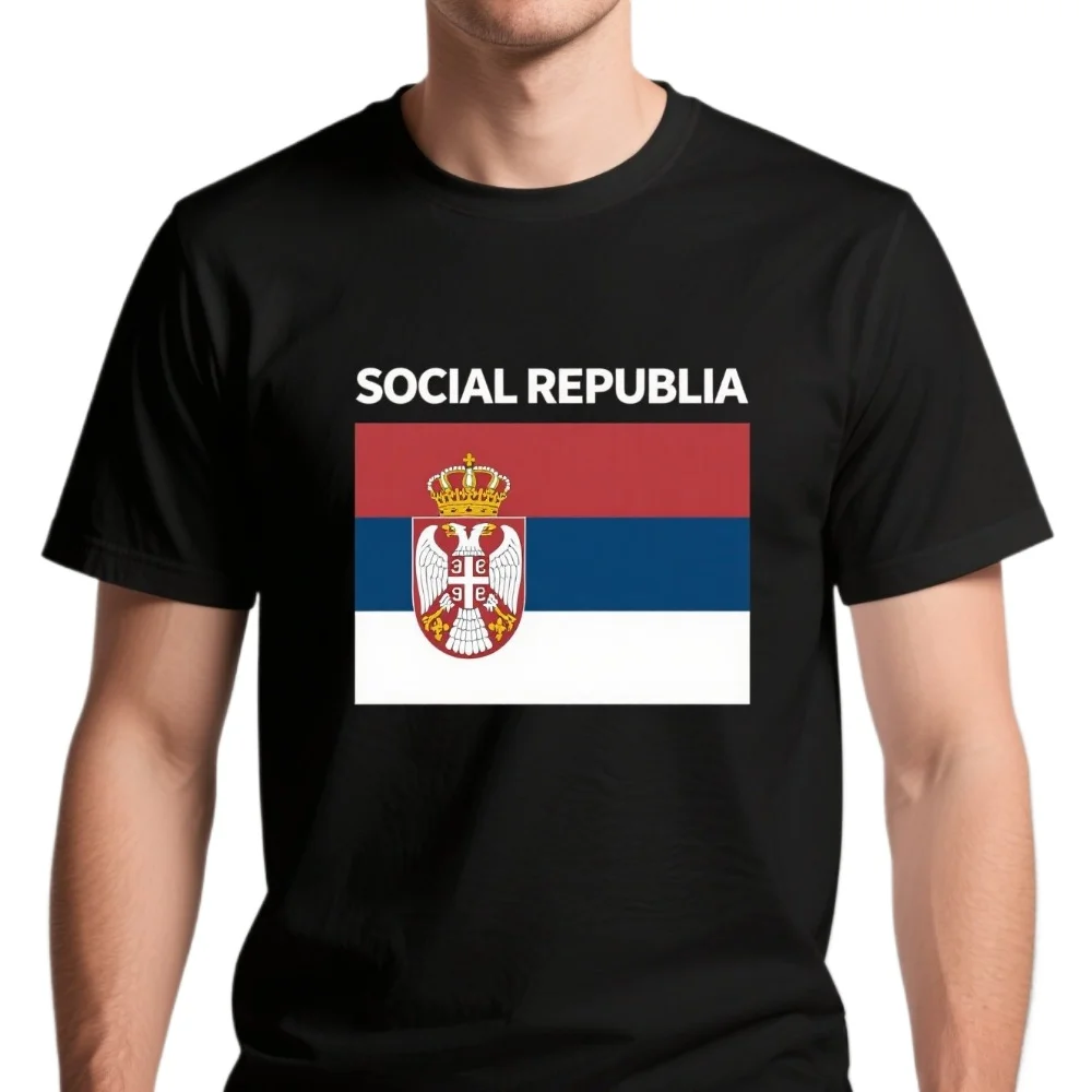 

Socialist Republic of Serbia T-Shirt 100% Cotton O-Neck Summer Short Sleeve Casual Mens T-shirt Size S-3XL