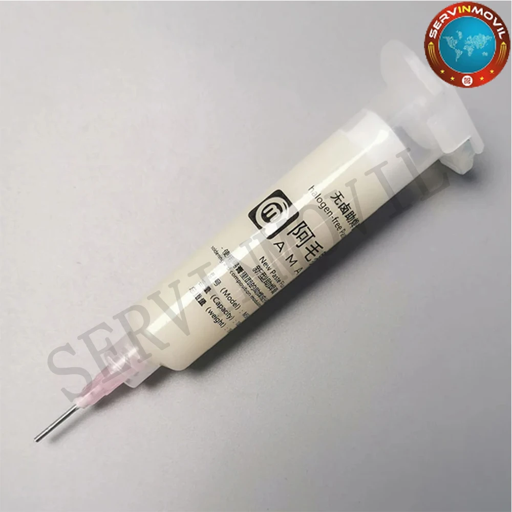 1PCS AMAOE M50 Solder Paste Halogen-Free Welding Oil Flux for BGA PCB Reballing Repair Soldering Paste With 2pcs syringe needles