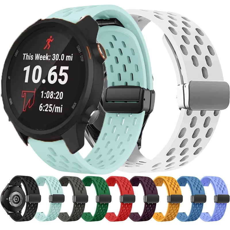 Correa de silicona de 18mm, 20mm y 22mm para Garmin Vivoactive 3 4/Venu 2/3 Plus/SQ2/Vivomove 3 bandas para Forerunner 165 168 245 255 265 645