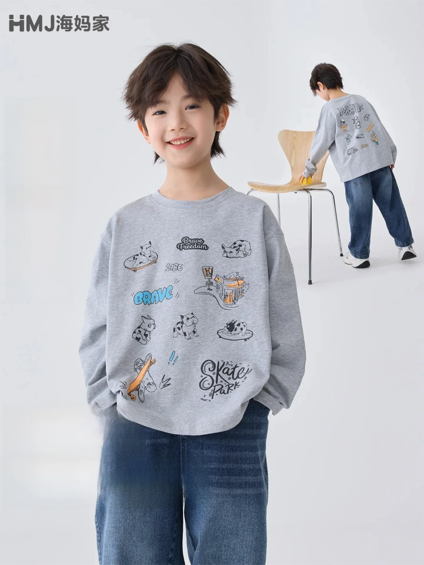 

Spring Autumn Boys' Cartoon Print Long Sleeve Pure Cotton Children's Shirt Comfortable Breathable Kids Fashion Top for Boys