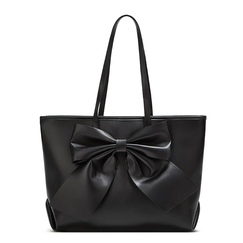 

Ladies' bag; Tote bag; PU material; Large capacity; With bow; Shoulder bag; Daily commuting; Casual bag; Multi-functional