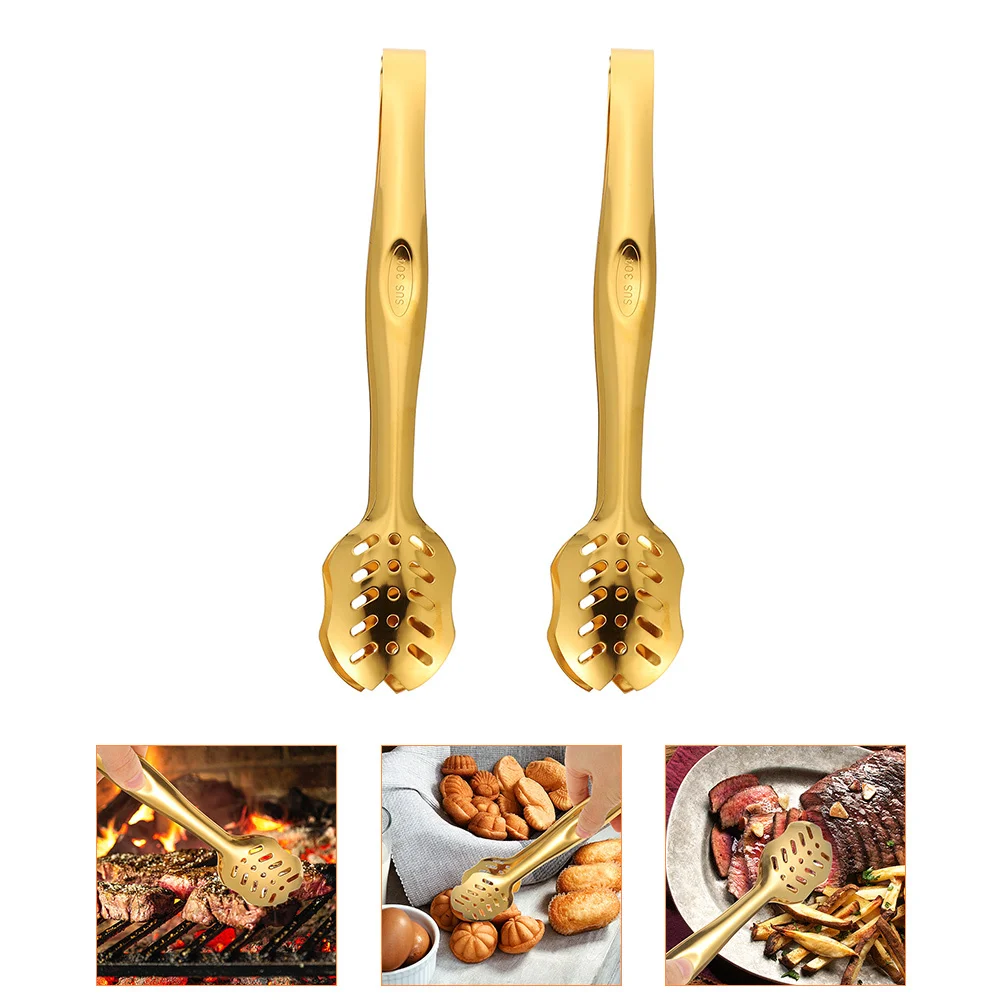

2Pcs Metal Food Clips Stainless Steel Tongs Ergonomic Grip Ideal for Bbq Kitchen Party Catering Stainless Steel Tongs