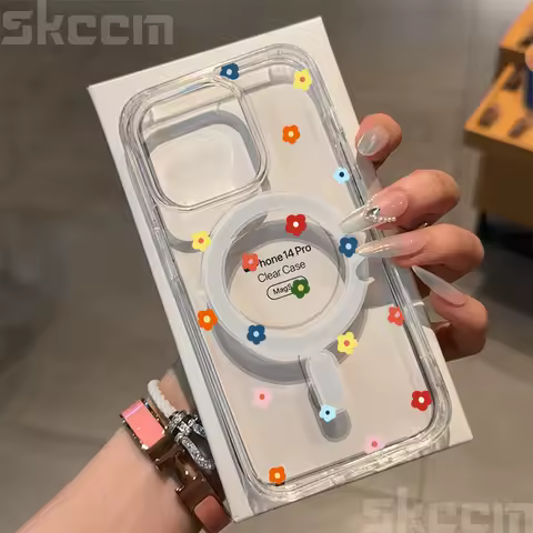 Small Flower Heart For Magsafe Wireless Charger Case For Samsung S25 S24 S23 S22 S21 S20 Ultra Plus FE A56 A55 A54 A36 A35 Cover
