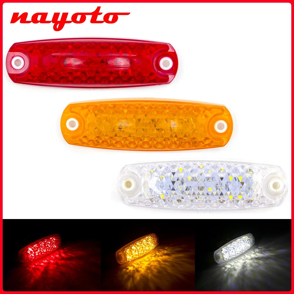 6PCS 12V 24V 8 LED Side Marker External Oval Light Clearance Signal Lamp Tail Warning Indicators Trailer Truck Lorry Caravan