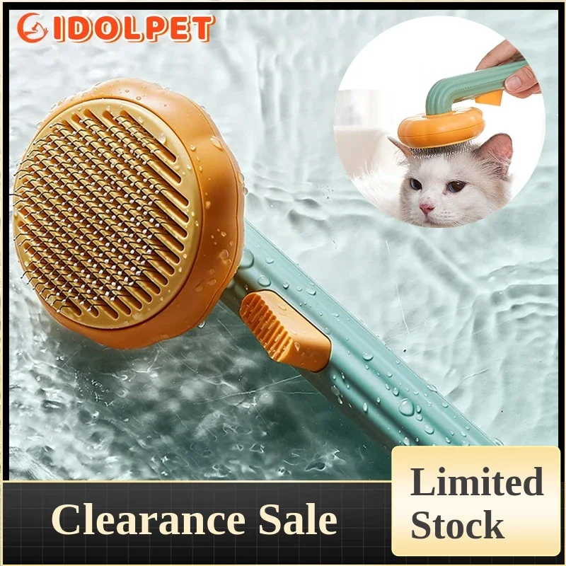 Pumpkin Pet Brush, Self Cleaning Slicker Brush for Shedding Dog Cat Grooming Comb Removes Loose Underlayers and Tangled Hair,