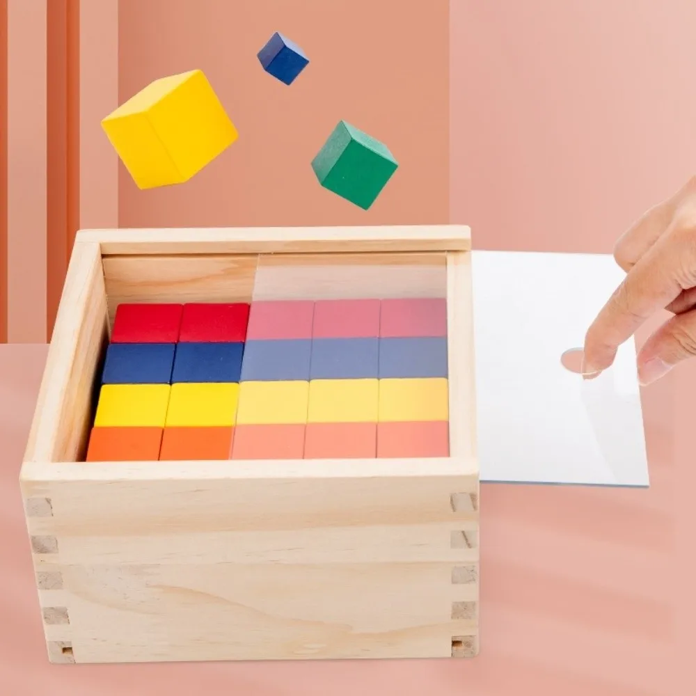 A Box Brain Development Creative Wooden Puzzle Cube Shape Poratable Cube Block Toy Fun Three-Dimensional Toy Children's Play