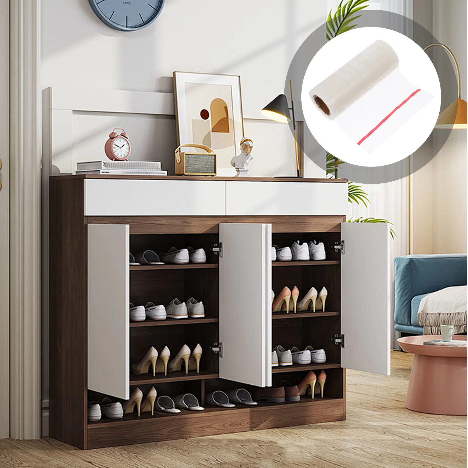 2 Rolls Shoe Film Machine Disposable Shoe Covers Non Slip Waterproof Protective Boot Covers for Indoor Use Plastic