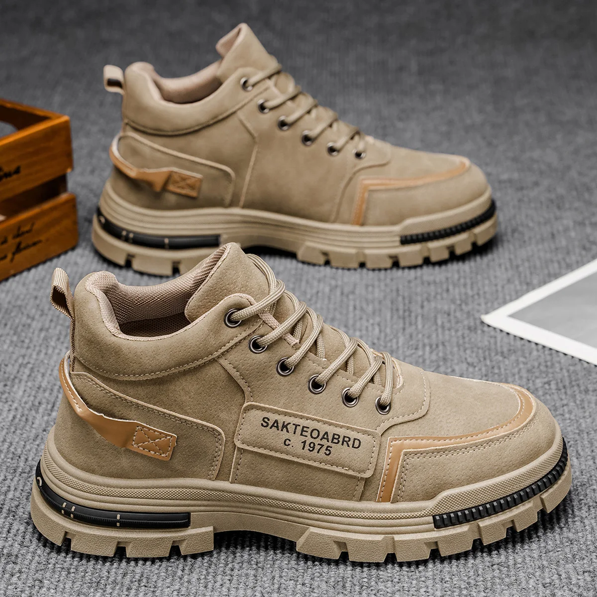 

Men's high top denim boots, casual sports shoes, trendy and fashionable men's boots