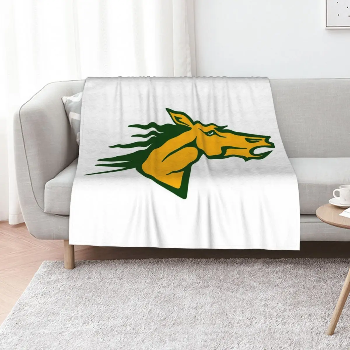 Bronco (SUNY Delhi) (1) Throw Blanket Cozy Home Blanket Gift for Christmas Holiday