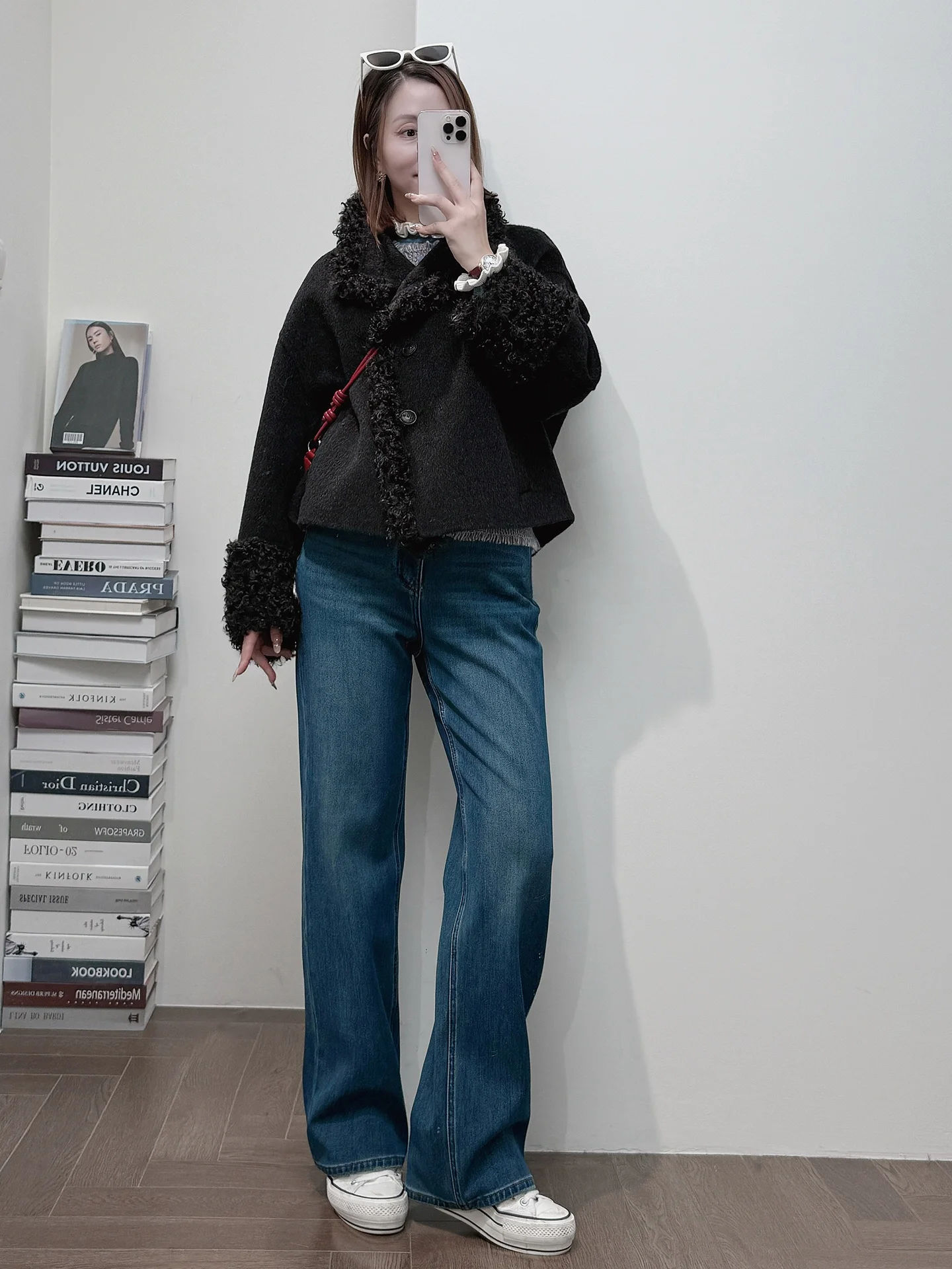 

ST Edition Double-Faced Wool ort Coat Soft Pluy Collar Splicing Warm Women's Faion Outerwear Autumn 2025 New Arrival