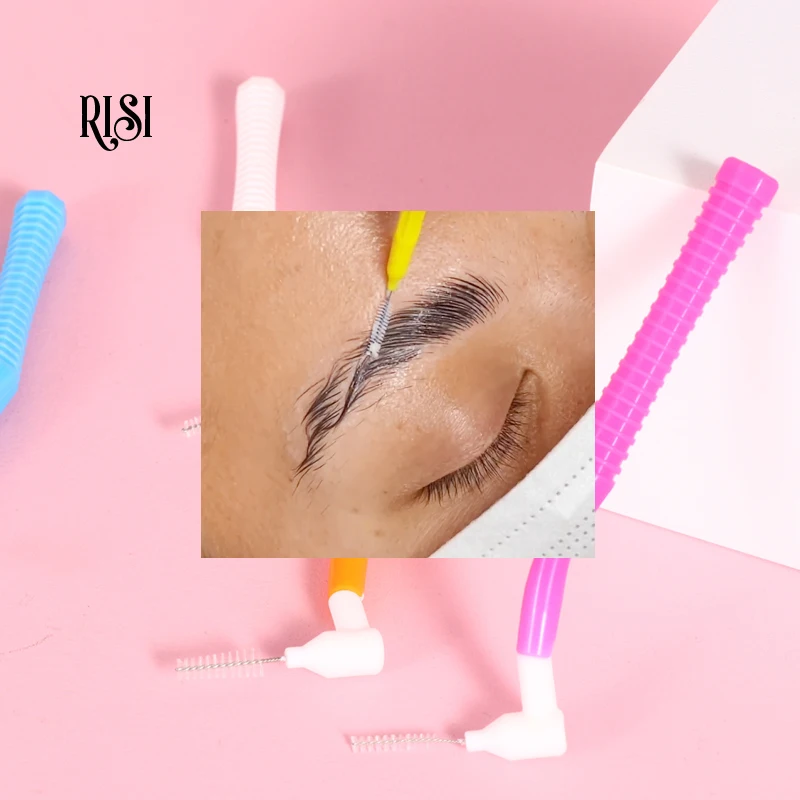 Free RISI Mini Brow Lift Brush Color Eye Brow Brush For Eyebrows Professional Brow Lamination Brush Brow Lamination Tools